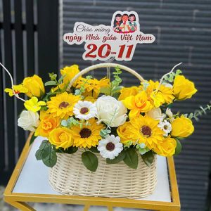 Giỏ hoa sáp mềm mại Giỏ hoa sáp mềm mại